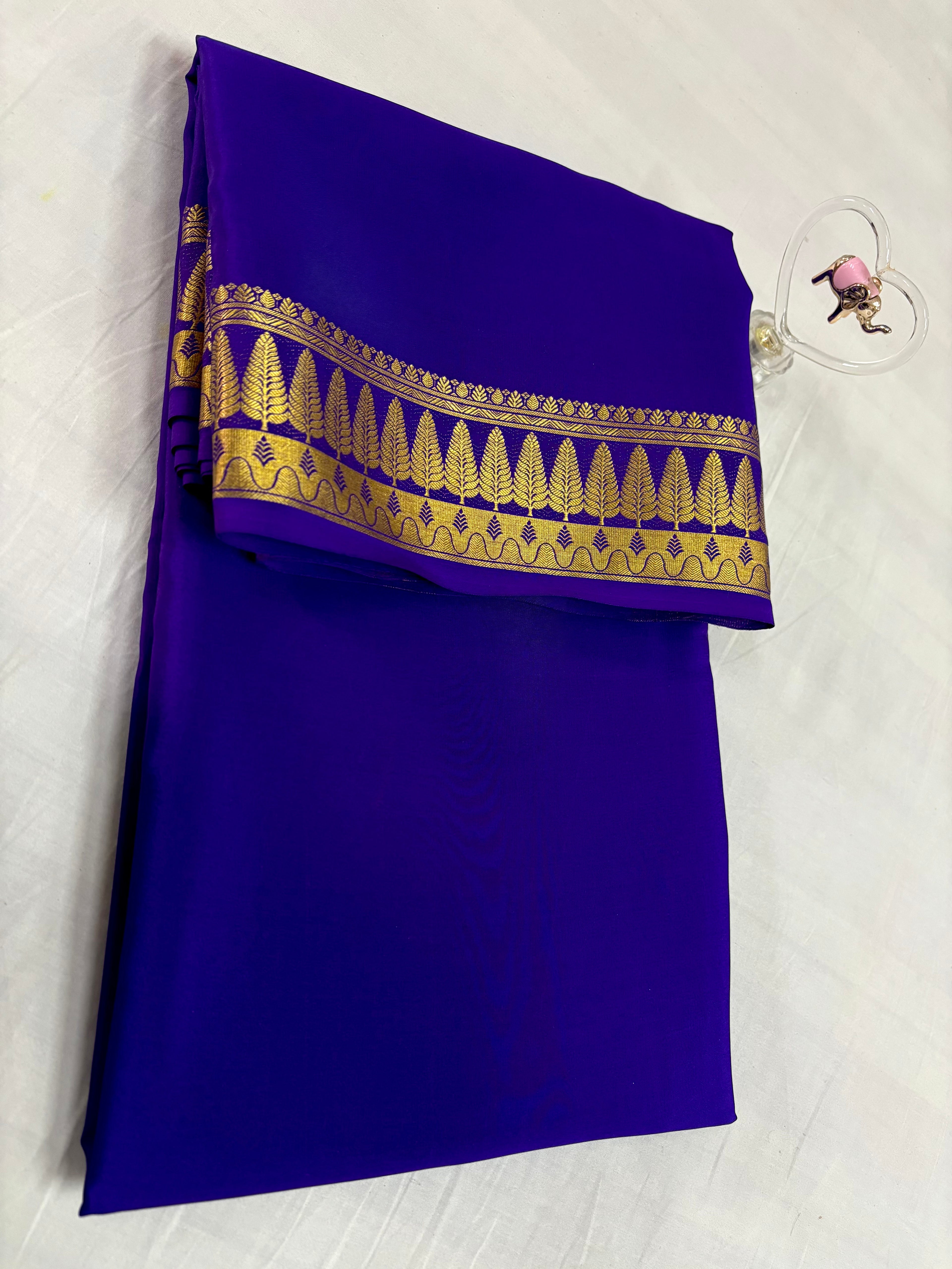 Pure Mysore Silk Saare 110 GSM with Tree Border