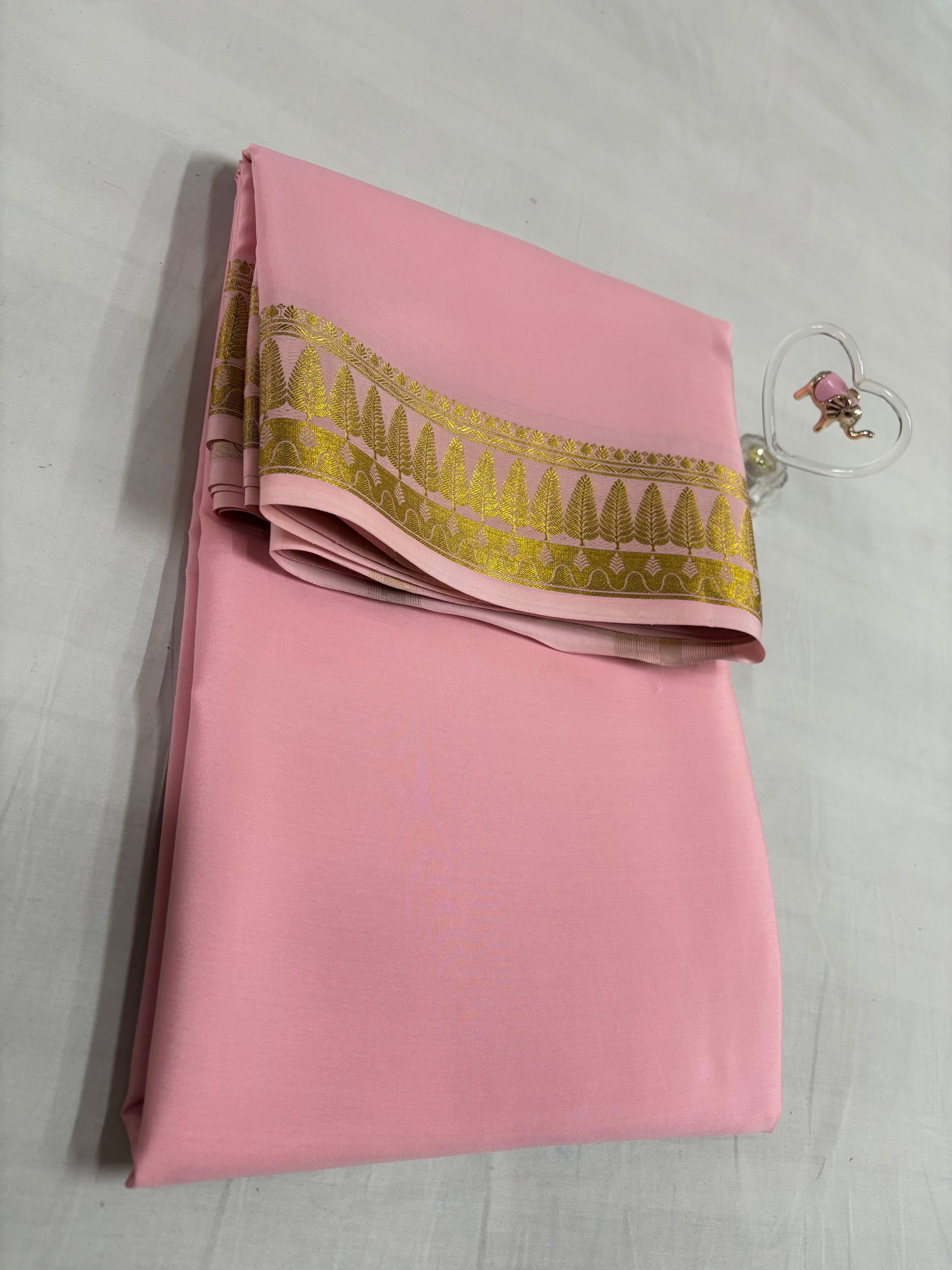 Pure Mysore Silk Saare 110 GSM with Tree Border