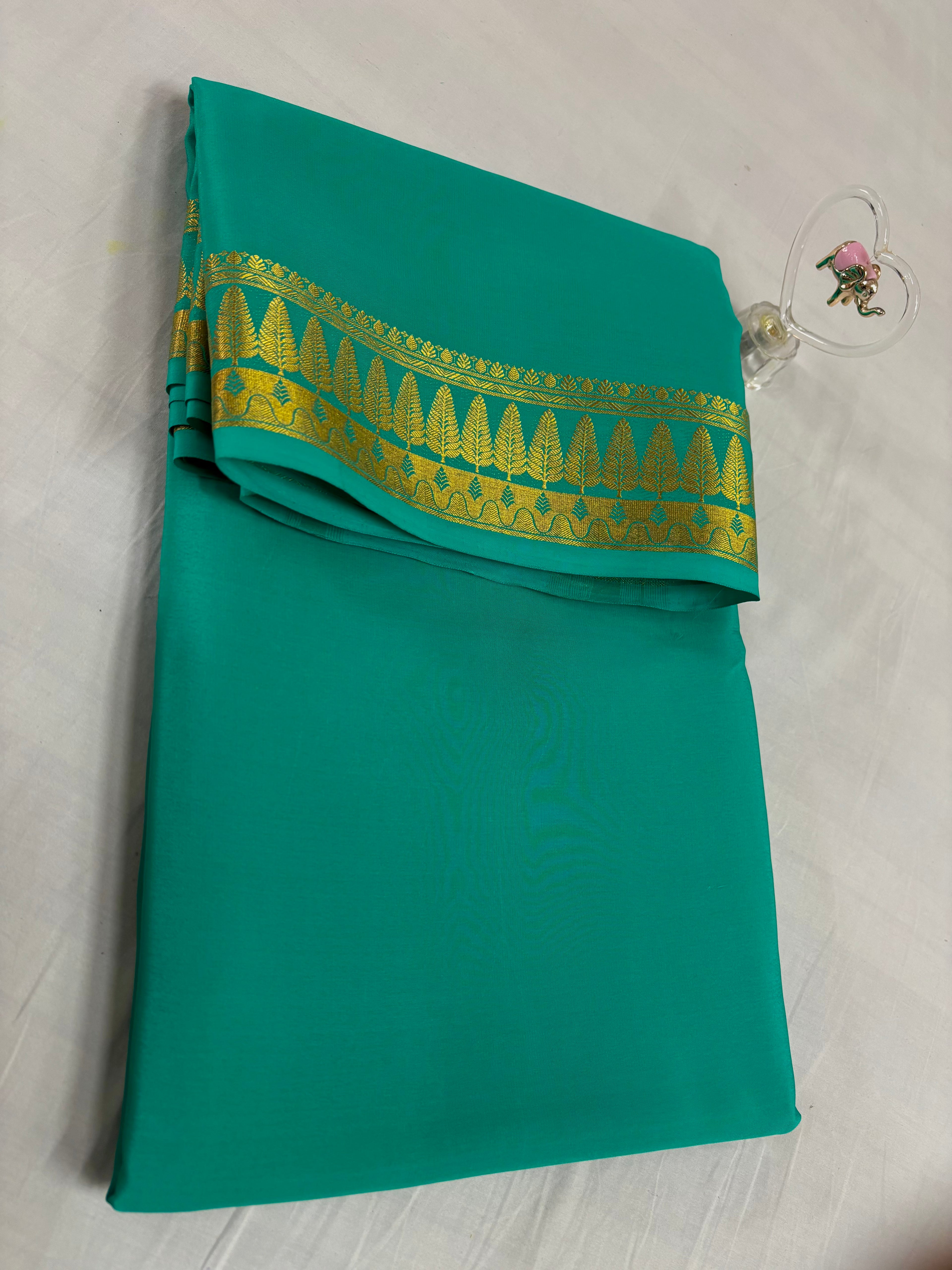 Pure Mysore Silk Saare 110 GSM with Tree Border